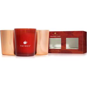 imageThymes Aromatic Votive Trio  Set of Three Votive Candles  Luxury Home Fragrance  Scented Candles with Notes of Freshly Pressed Apple Clove ampamp Cardamom  Red ampamp Rose Gold Simmered Cider 2 oz Each
