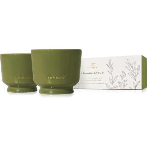 imageThymes Citronella Grove Candles Set of 2  Outdoor Citronella Candles for Patio with Scent Notes of Olive Leaf ampamp Lemongrass  Backyard Essentials  Decorative Outdoor Decor 45 oz x 2