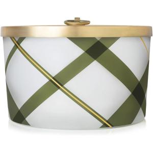 imageThymes Frasier Fir Candle  Frosted Plaid Collection  Green ampamp White Glass Jar Design  Scented Candles for Home Decor  Notes of Crisp Siberian Fir Cedarwood ampamp Sandalwood Votive 2 oz18 Oz