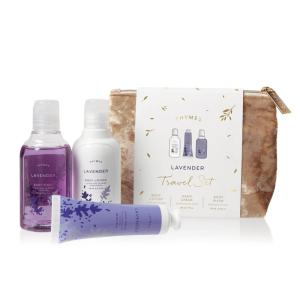 imageThymes Travel Set and Beauty Bag  Contains Body Wash Body Lotion ampamp Hand Cream  EucalyptusLavender