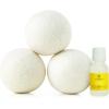 imageThymes Wool Dryer Balls Set  Includes 3 Wool Laundry Balls  1 Scented Laundry Fragrance Oil for Dryer  Eliminate Wrinkles Static ampamp Lint Frasier Fir 05 fl ozLemon Leaf