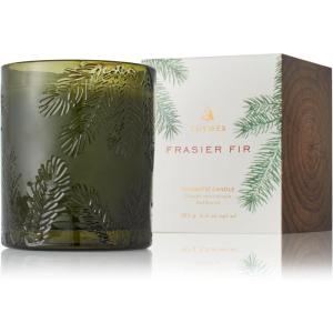 imageThymes Frasier Fir Candle  Molded Green Glass Jar with Pine Needle Design  Winter Candle Gifts for Women ampamp Men  Fresh Home Fragrance  Notes of Crisp Siberian Fir Cedarwood ampamp Sandalwood 65 oz