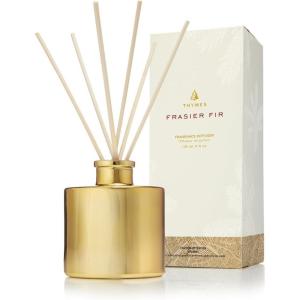 imageThymes Frasier Fir Reed Diffuser Set  Includes Reeds Fragrance Oil and Frosted Glass Bottle  Fragrance Oil Diffuser  Room Fresheners  Luxury Home Decor  Green ampamp Clear Pine Needle 4 fl ozGold
