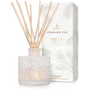imageThymes Frasier Fir Reed Diffuser Set  Includes Reeds Fragrance Oil and Frosted Glass Bottle  Fragrance Oil Diffuser  Room Fresheners  Luxury Home Decor  Green ampamp Clear Pine Needle 4 fl ozFlocked