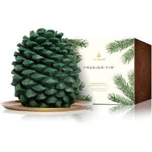 imageThymes Frasier Fir Scented Candles for Home Decor  Green Pillar Candles for Women ampamp Men  Place on Candle Holder  Luxury Home Fragrance Gifts  Large 3quot x 6quot Pillar45 in x 35 in