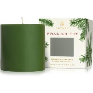 imageThymes Frasier Fir Scented Candles for Home Decor  Green Pillar Candles for Women ampamp Men  Place on Candle Holder  Luxury Home Fragrance Gifts  Large 3quot x 6quot Pillar3 in x 3 in