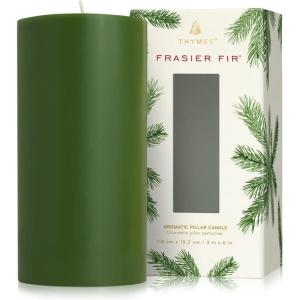 imageThymes Frasier Fir Scented Candles for Home Decor  Green Pillar Candles for Women ampamp Men  Place on Candle Holder  Luxury Home Fragrance Gifts  Large 3quot x 6quot Pillar3 in x 6 in