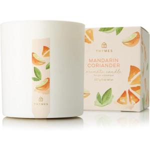 imageThymes Lemon Leaf Candle  8 Oz  Scented Candle for a Fresh Home Fragrance  Aromatherapy Candle in Glass Jar  Matte White JarMandarin Coriander