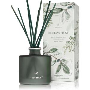 imageThymes Petite Oil Reed Diffuser Set  Includes Reed Diffuser Sticks Fragrance Oil ampamp Glass Bottle  Luxury Home Decor  Fall Decor  Fall Scents  Rose Gold Simmered Cider 4 fl ozHighland Frost