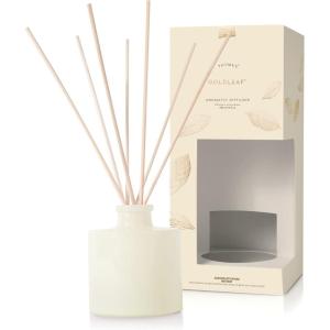 imageThymes Petite Reed Diffuser Set  Includes Rattan Wood Sticks Fragrance Oil ampamp Glass Bottle  Home Fragrance Oil Diffuser  Luxury Home Decor  Guest Bathroom Essentials Washed Linen 4 fl ozGoldleaf
