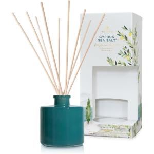 imageThymes Petite Reed Diffuser Set  Includes Rattan Wood Sticks Fragrance Oil ampamp Glass Bottle  Home Fragrance Oil Diffuser  Luxury Home Decor  Guest Bathroom Essentials Washed Linen 4 fl ozCyprus Sea Salt