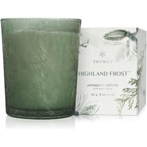 imageThymes Scented Candles for Home Decor  Luxury Home Fragrance Gifts for Women ampamp Men  Fall Candles with Warm Notes of Apple Clove ampamp Cardamom  Rose Gold Votive Simmered Cider 2 ozHighland Frost