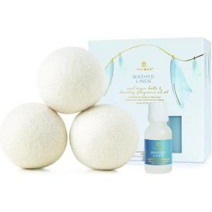 imageThymes Wool Dryer Balls Set  Includes 3 Wool Laundry Balls  1 Scented Laundry Fragrance Oil for Dryer  Eliminate Wrinkles Static ampamp Lint Frasier Fir 05 fl ozWashed Linen