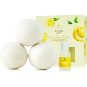 imageThymes Wool Dryer Balls Set  Includes 3 Wool Laundry Balls  1 Scented Laundry Fragrance Oil for Dryer  Eliminate Wrinkles Static ampamp Lint Frasier Fir 05 fl ozLemon Leaf