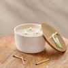 imageThymes Aromatic Jar Candle  Goldleaf Scented Candle for a Floral Home Fragrance  Matte White Candles 75 ozEucalyptus