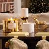 imageThymes Frasier Fir Gilded Gold 3Wick Candle  Scented Candle with a Crisp JustCut Forest Fragrance  Luxury Home Fragrance  Elegant Holiday Candle  Gold Jar Candle 17 oz