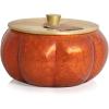 imageThymes Pumpkin Laurel Statement Large Candle  Fall Scented Candle with Notes of Nutmeg Cinnamon Clove Pumpkin and Orange Peel  Luxury Home Fragrance  Burnt Orange PumpkinShaped 15 oz