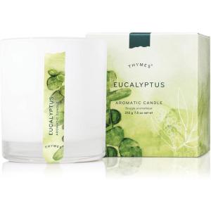 imageThymes Aromatic Jar Candle  Eucalyptus Scented Candle for a Fresh Home Fragrance  Luxury Aromatherapy Candle  Single Wick Glass Candle  Matte White Candles 75 ozEucalyptus
