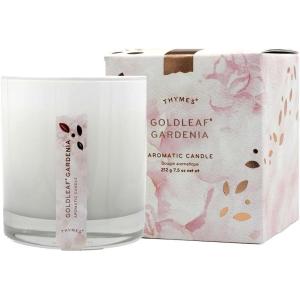 imageThymes Aromatic Jar Candle  Goldleaf Scented Candle for a Floral Home Fragrance  Matte White Candles 75 ozGoldleaf Gardenia