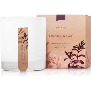imageThymes Aromatic Jar Candle  Goldleaf Scented Candle for a Floral Home Fragrance  Matte White Candles 75 ozSienna Sage