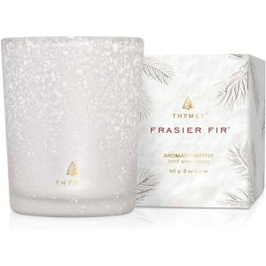 imageThymes Frasier Fir Flocked Jar Candles  Holiday Scented Candles for Home with Notes of Crisp Siberian Fir Cedarwood ampamp Sandalwood  Luxury Home Decor Gifts for Women ampamp Men 65 oz2 oz