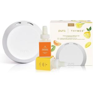 imageThymes x Pura 4  Smart Home Fragrance Diffuser Kit  Includes 1 Pura Diffuser  2 Fragrance Refill Vials  Long Lasting Scents  LED Light  24 GHz WiFi Required Frasier FirMandarin Coriander  Lemon Leaf