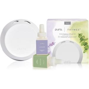 imageThymes x Pura 4  Smart Home Fragrance Diffuser Kit  Includes 1 Pura Diffuser  2 Fragrance Refill Vials  Long Lasting Scents  LED Light  24 GHz WiFi Required Frasier FirLavender  Eucalyptus