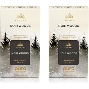 imageThymes Pura Refills  2 Pack of Oil Diffuser Refills  LongLasting Pura Diffuser Refills  Premium Fragrance for Home  Notes of Fresh Evergreen Smoky Wood ampamp Amber Noir Woods Pack of 2