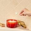 imageThymes Simmered Cider Harvest Red 4Wick Candle  Warm ampamp Spicy Scented Candle with Notes of Freshly Pressed Apple Clove ampamp Cardamom  Luxury Home Fragrance  Fall Decor  Red with Gold Lid 21 oz