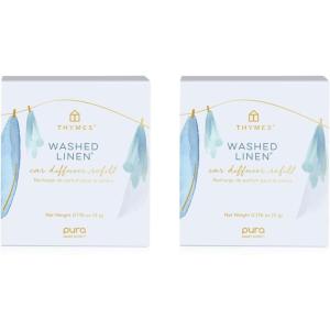 imageThymes Pura Car Diffuser Refills  2 Pack Air Freshener Fragrance Diffuser Car Accessories for Women ampamp Men  Notes of Cedar Wood Lavender ampamp White Pepper Washed Linen 2 Pack Refills Only
