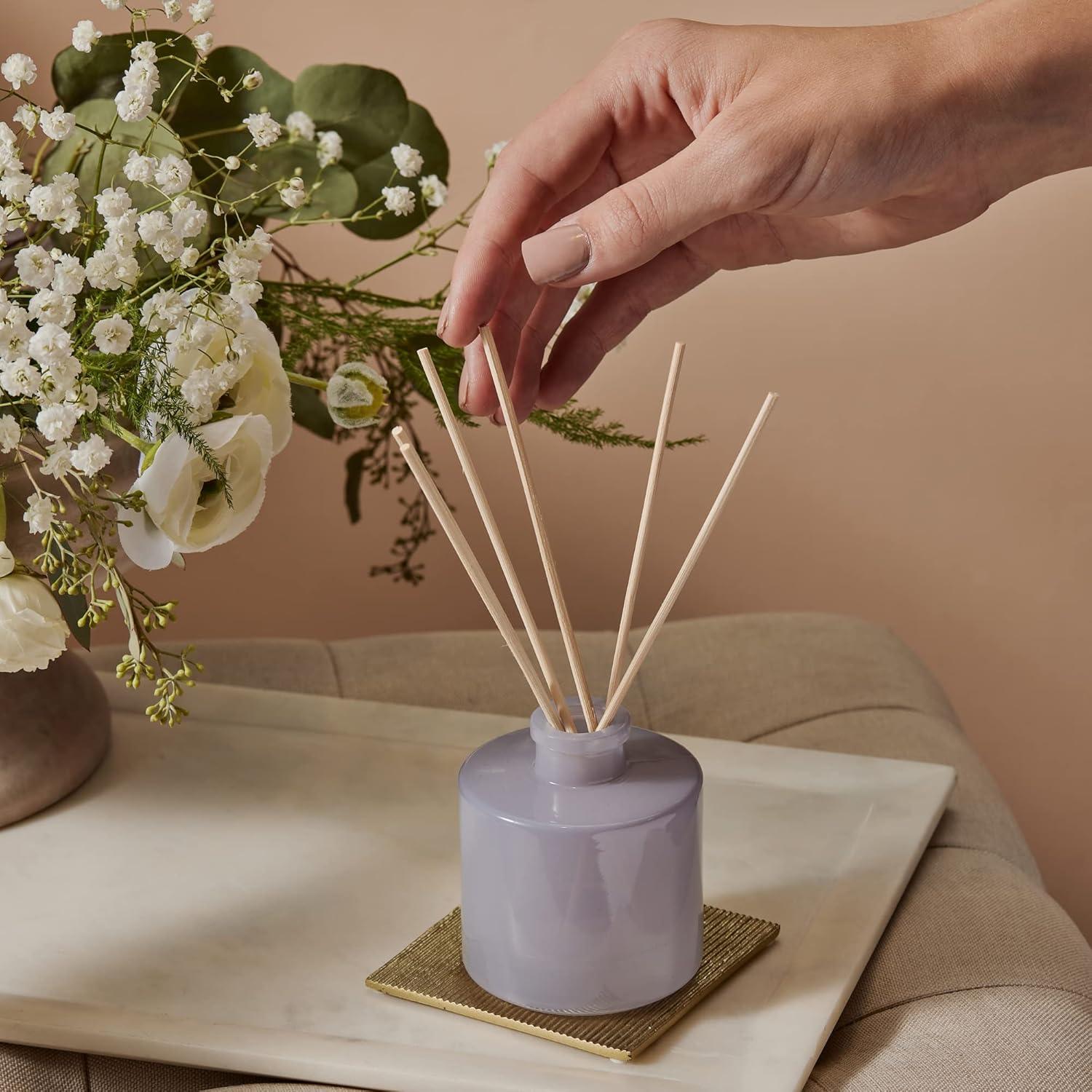 imageThymes Petite Reed Diffuser Set  Includes Rattan Wood Sticks Fragrance Oil ampamp Glass Bottle  Home Fragrance Oil Diffuser  Luxury Home Decor  Bedroom Decor Sienna Sage 4 fl ozLavender