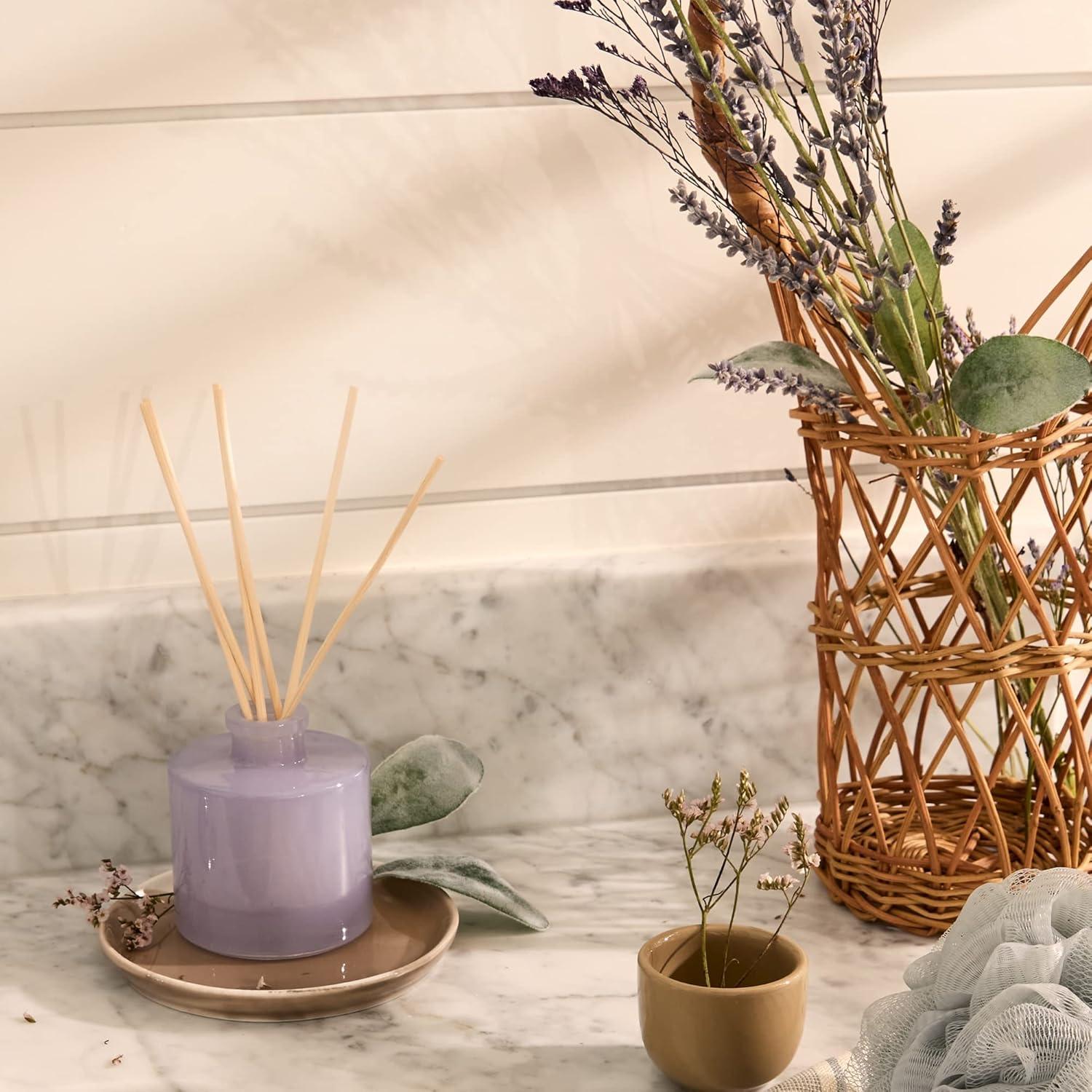 imageThymes Petite Reed Diffuser Set  Includes Rattan Wood Sticks Fragrance Oil ampamp Glass Bottle  Home Fragrance Oil Diffuser  Luxury Home Decor  Bedroom Decor Sienna Sage 4 fl ozLavender