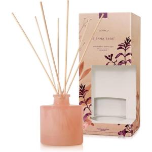 imageThymes Petite Reed Diffuser Set  Includes Rattan Wood Sticks Fragrance Oil ampamp Glass Bottle  Home Fragrance Oil Diffuser  Luxury Home Decor  Bedroom Decor Sienna Sage 4 fl ozSienna Sage