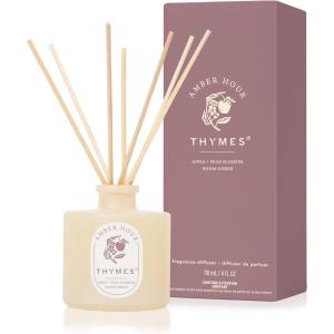 image:imageThymes Petite Oil Reed Diffuser Set  Includes Reeds Fragrance Oil amp Glass Bottle  Luxury Scent Diffusers for Home Decor Soft Ceremony 4 fl ozAmber Hour